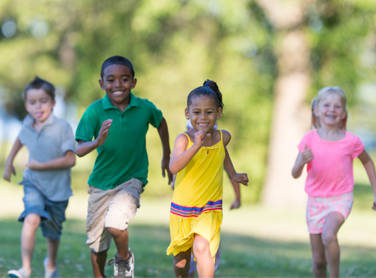 children running outdoor activities - mytheraplaybox