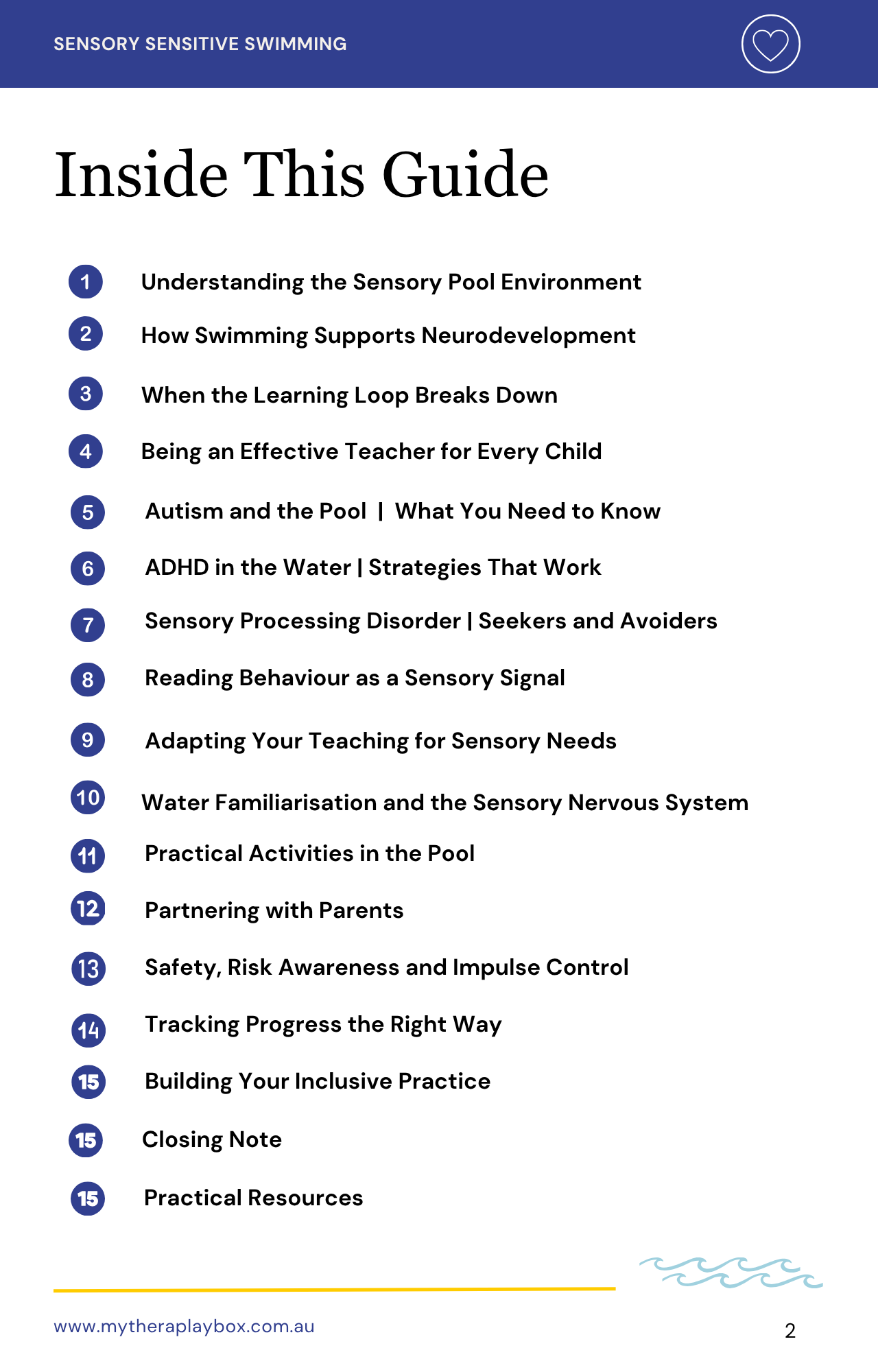 Calm in the Water: A Swim Instructor Guide for Sensory Sensitive Swimmers