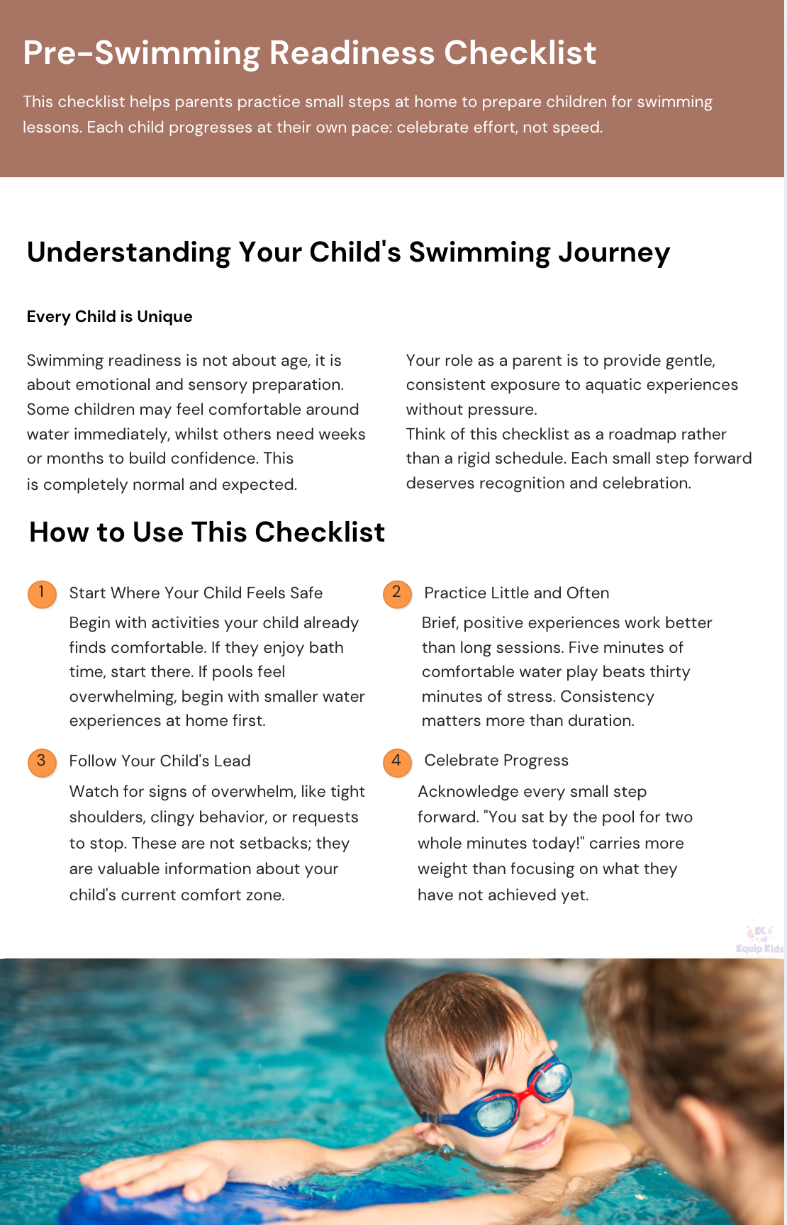 Pre-Swimming Readiness Checklist: OT Prep Tool for Swimming Lessons