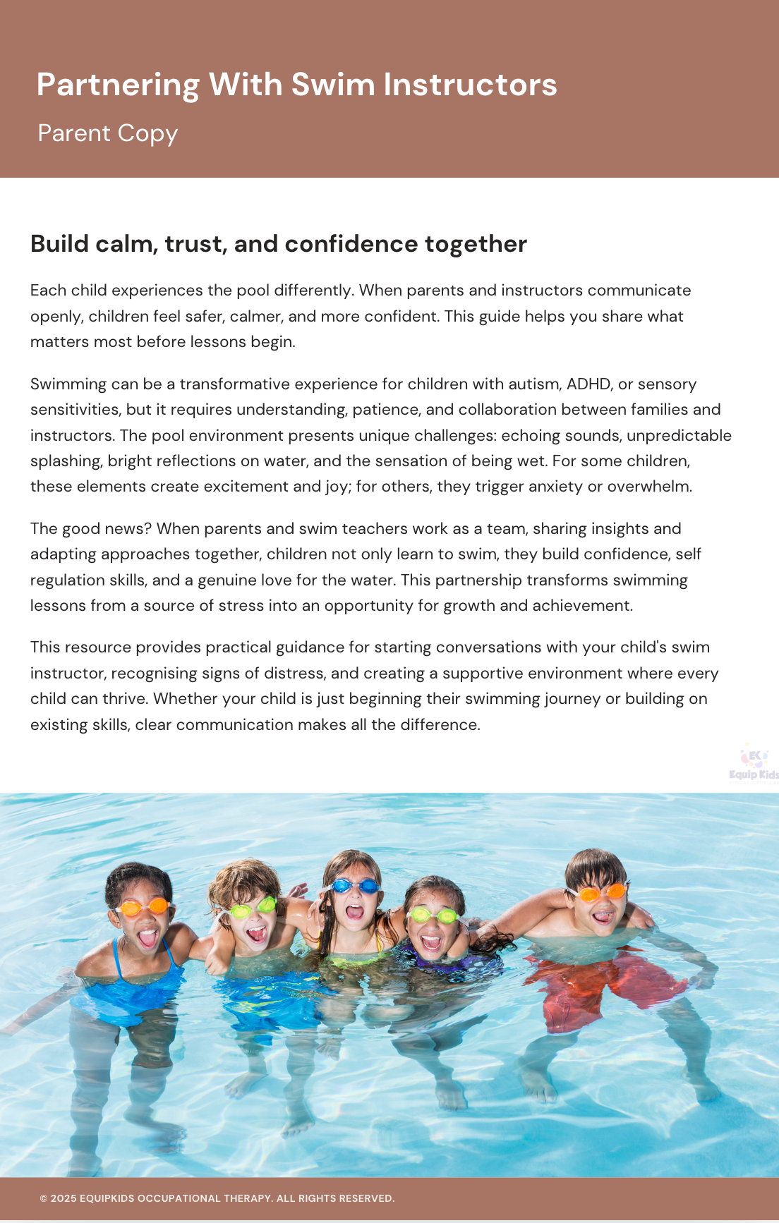 Partnering With Swim Instructors, a Parent Guide to Support Your Child