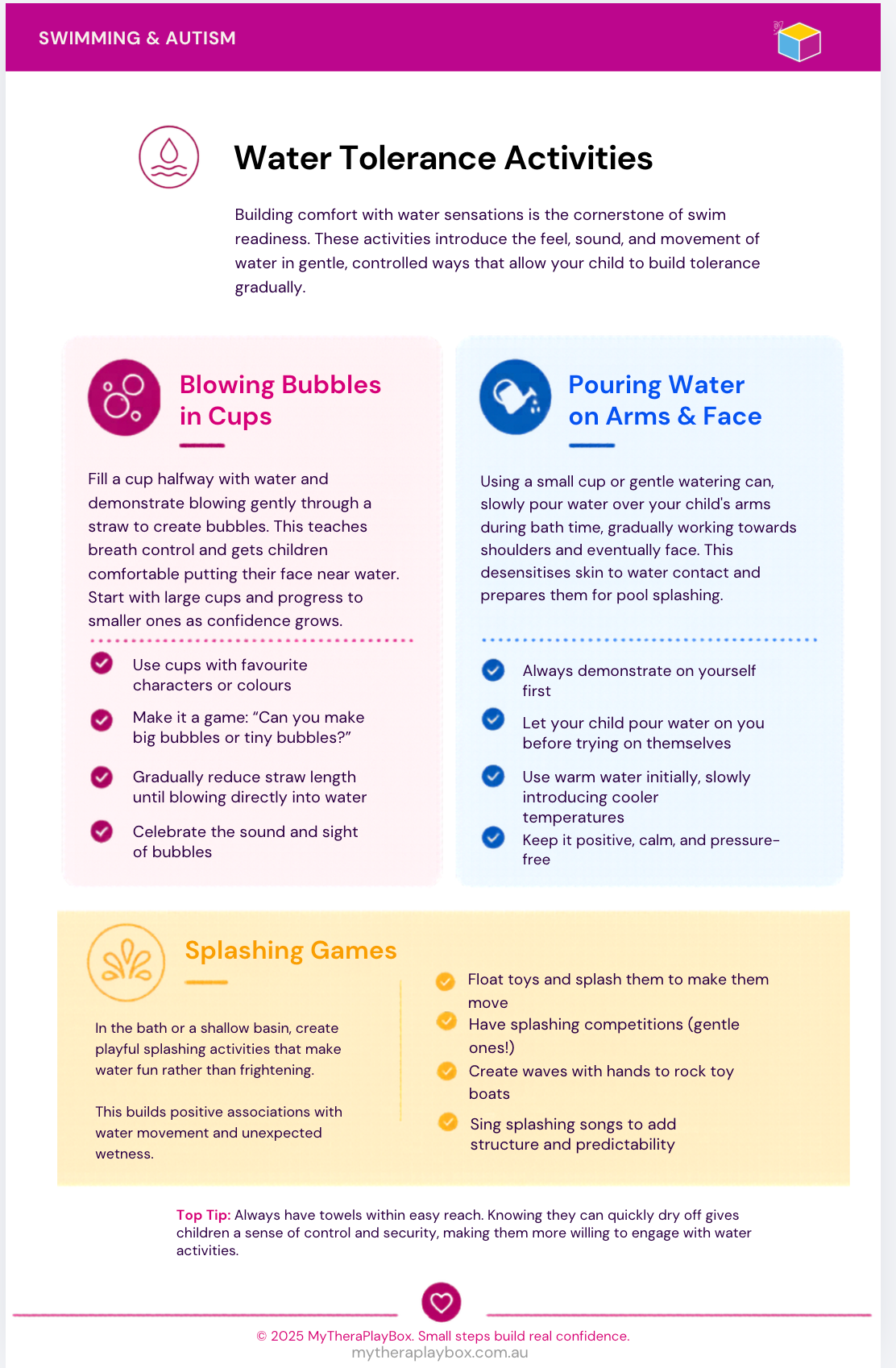 Starting From Zero: Home Activities to Build Swimming Readiness in Autistic and Sensory Sensitive Children