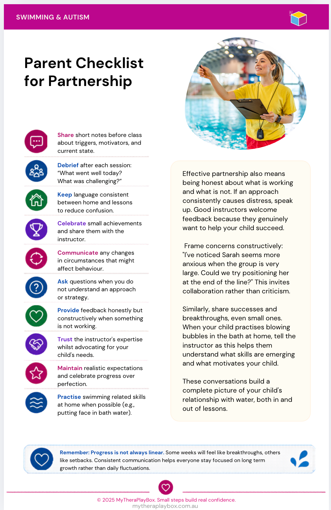 Partnering With Swim Instructors, a Parent Guide to Support Your Child
