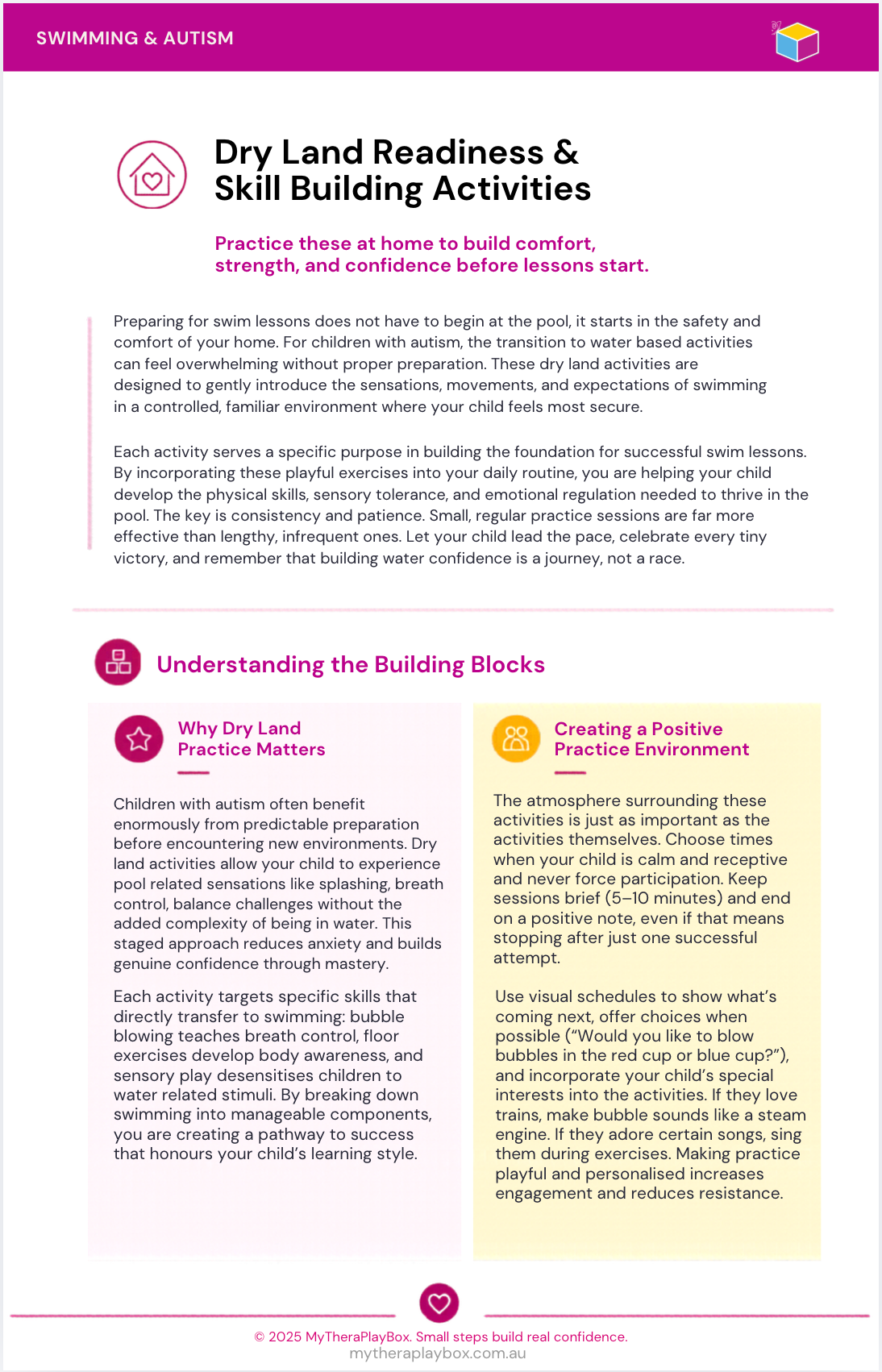 Starting From Zero: Home Activities to Build Swimming Readiness in Autistic and Sensory Sensitive Children