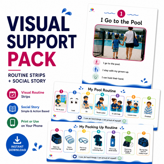 Swimming Visual Supports for Autistic Children: Social Story and Routine Strips